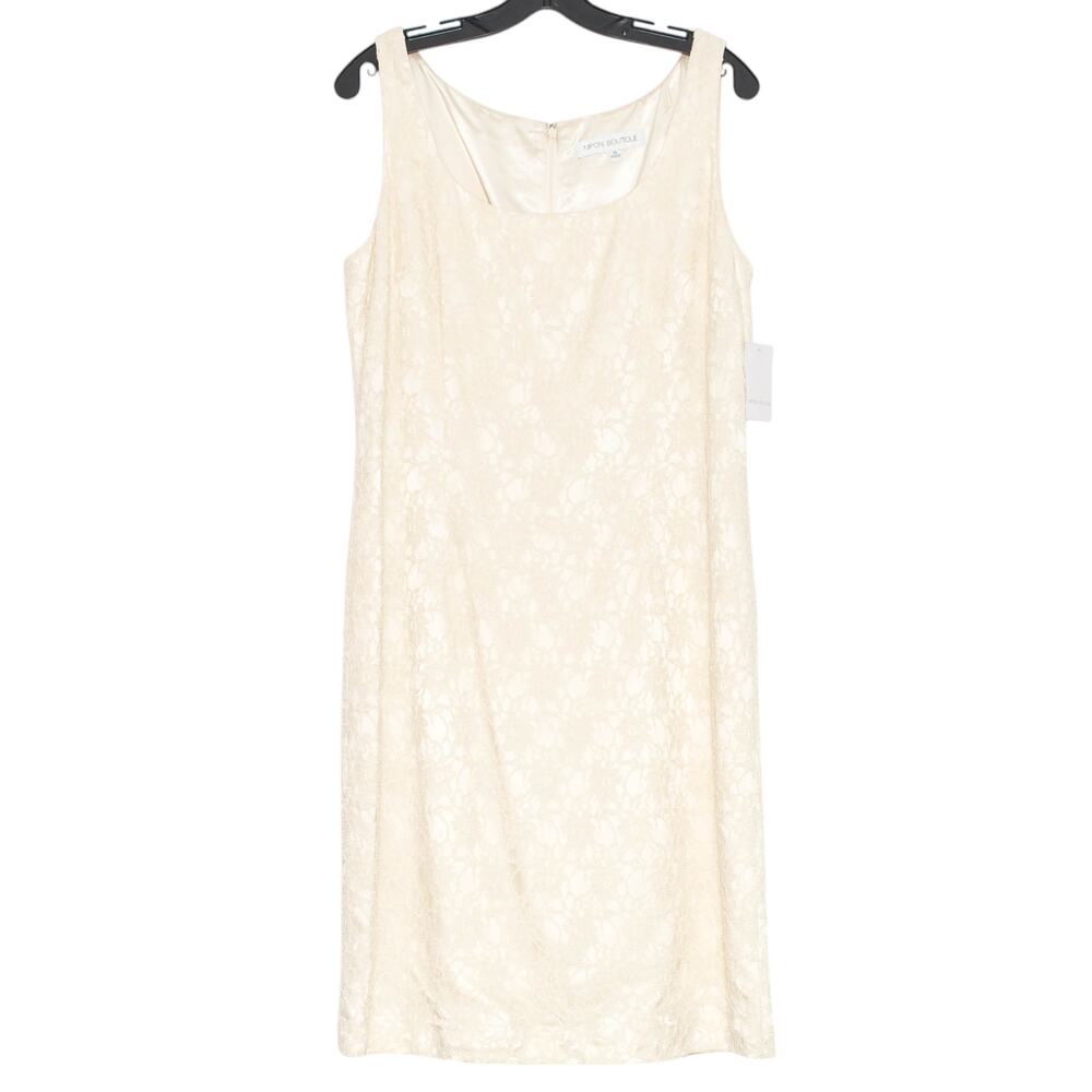 NWT Nipon Boutique Dress Mother Of The Bride Formal Wedding Guest Lace Cream 14